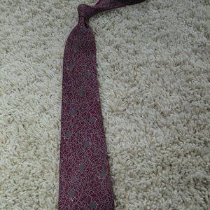 Giorgio Armani Cravette Silk Tie Grey Silver Burgundy 8